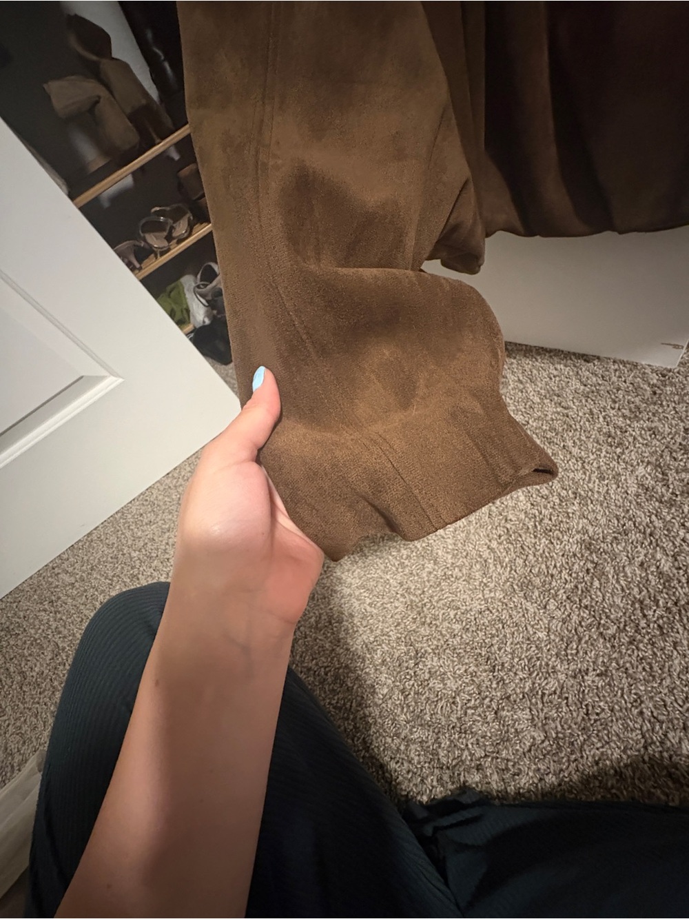 Zara Suede Effect Brown Bomber Jacket - Picture 7 of 8